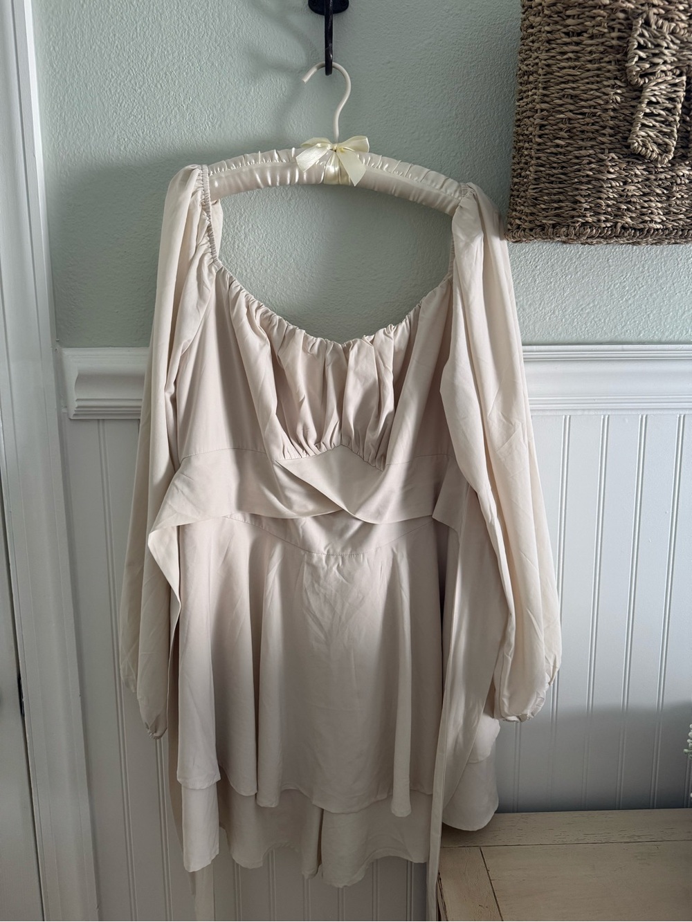 Cream Off-Shoulder Peasant Blouse - Women's Top
